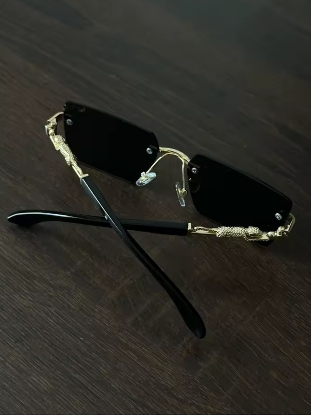 Rimless Sunglasses Rectangle Women Men Shades Small Square Sun Glasses